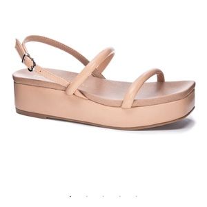 Excellent condition Size 7.5/38 Chinese Laundry Skippy Platform Sandal - nude